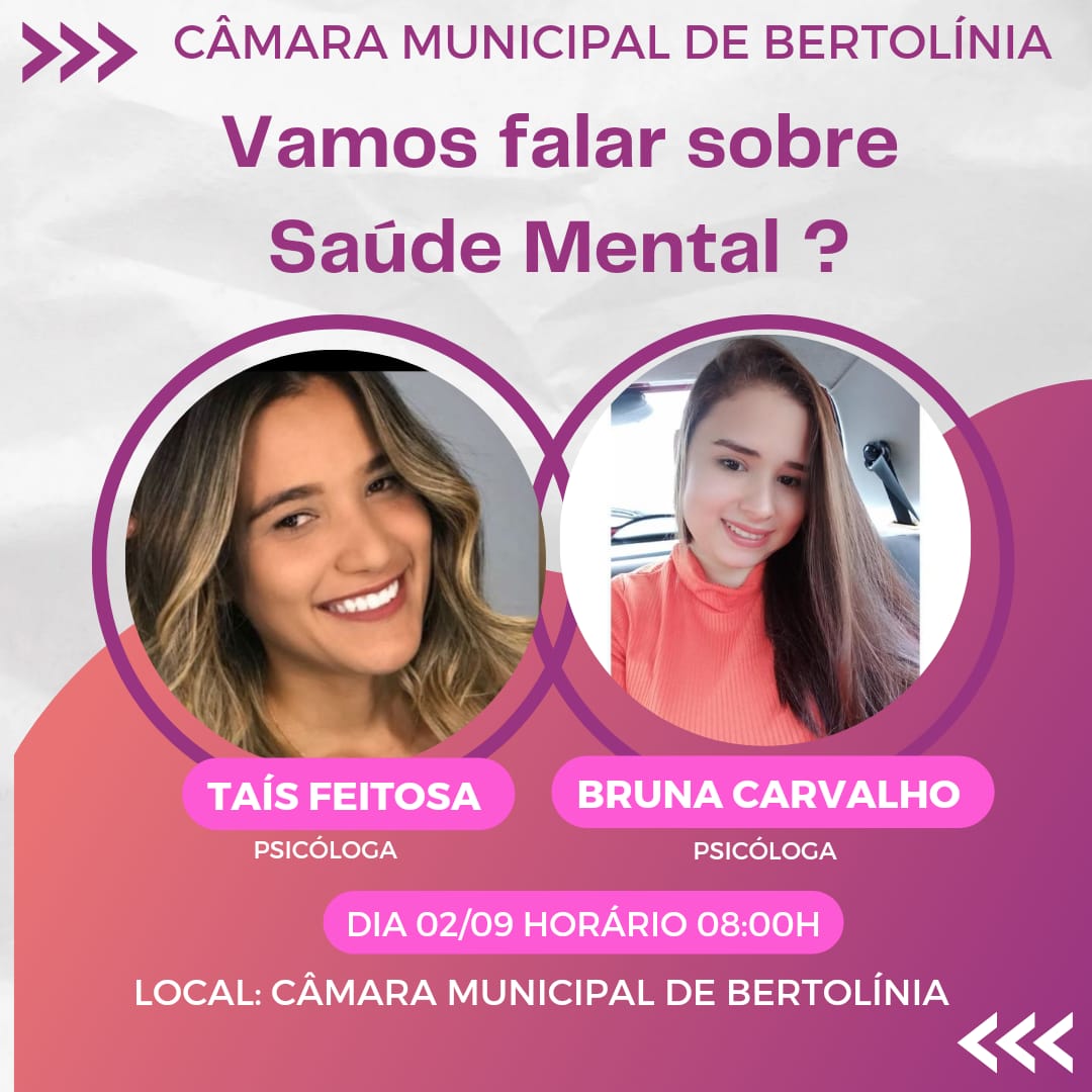 Palestre com o tema: “Vamos falar sobre saúde mental?”.